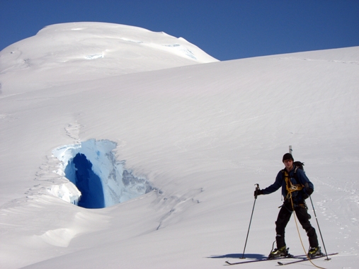 Conor Ryan in the field: Crevasse on the Reclus Peninsula, Antarctica